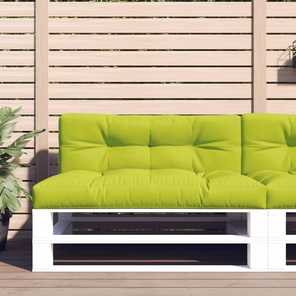 vidaXL Set di 2 Cuscini per Divani in Pallet Verdi in Poliestere Idrorepellente e Resistenti ai Raggi UV L: 120 cm, P: 80 cm, H: 12 cm