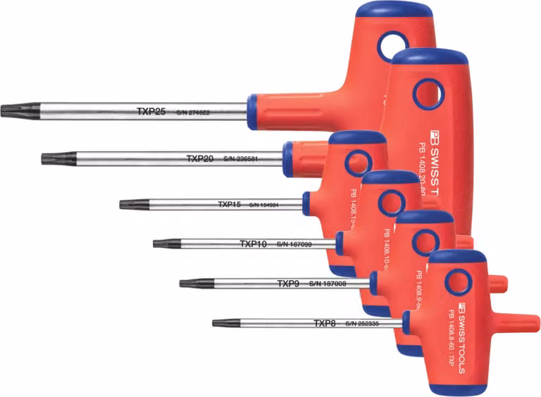 PB SWISS TOOLS Set di cacciaviti per TX Plus, con impugnatura trasversale, 6 pezzi, numero di cacciaviti: 6