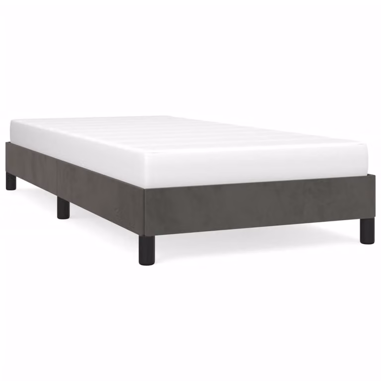 Giroletto senza Materasso Grigio Scuro 90x190 cm Velluto