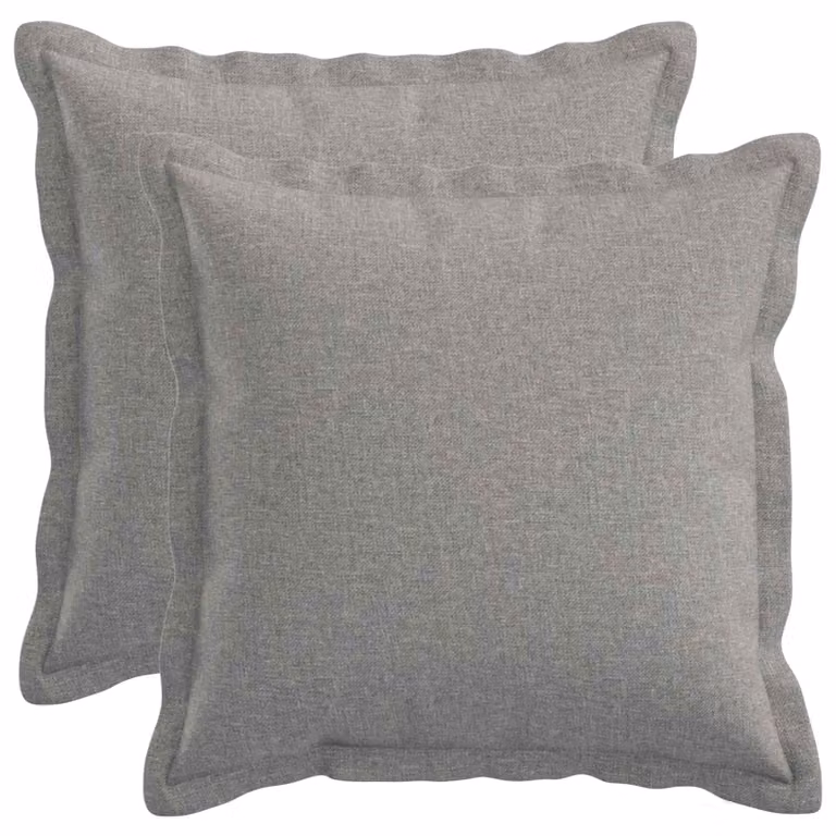 Set di 2 cuscini quadrati vidaXL HOUTEN in lino Grigio Nuvola, L/P/H: 45 x 45 x 45 cm