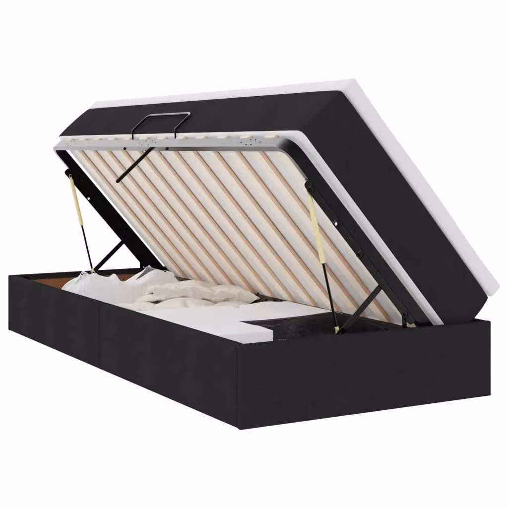 Letto con contenitore e materasso ibrido vidaXL Nero L: 100 cm, P: 200 cm, H: 48,5 cm – 2