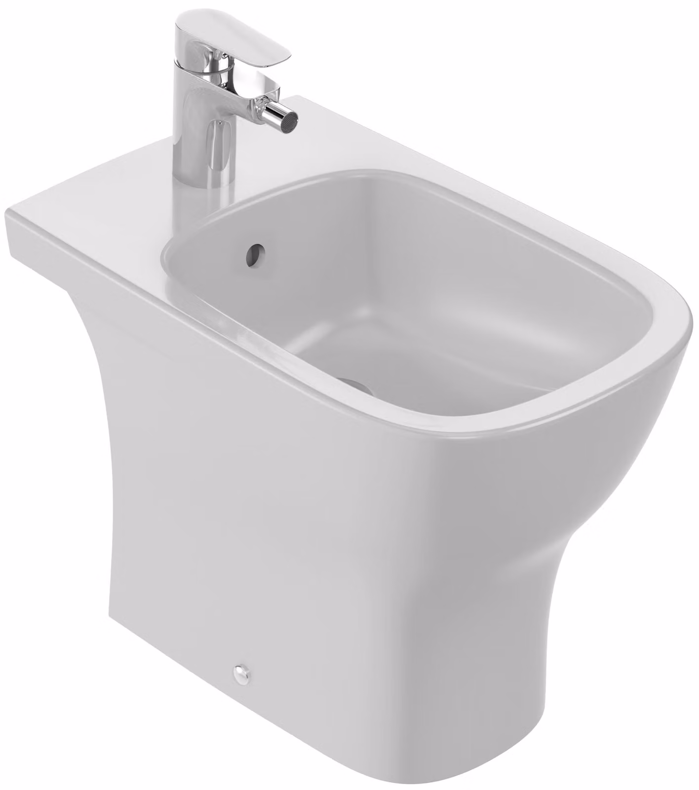 Bidet con rivestimento in Vetroceramica, forma rettangolare, dimensioni 54x34x40 cm, colore bianco