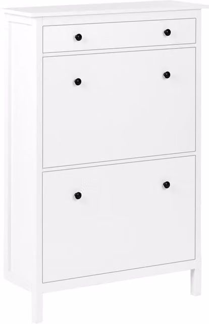Scarpiera BELIANI bianca in MDF con scomparti basculanti e design moderno L/P/H: 127 x 30 x 89 cm – 1