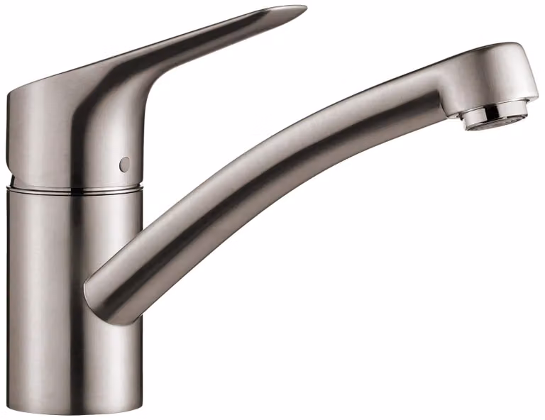 Miscelatore per lavello, girevole a 360°, acciaio inossidabile spazzolato, altezza 19,2 cm