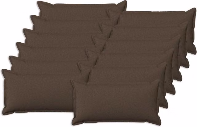 Set di 12 cuscini rettangolari HOUTEN vidaXL in lino color tortora con fodera lavabile e rimovibile