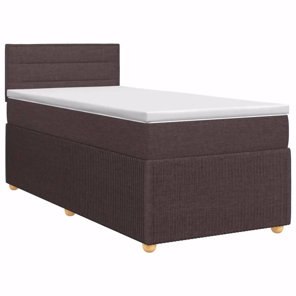 Letto box spring con materasso ibrido vidaXL in tessuto marrone e bianco L/P: 90 x 190 cm – 2