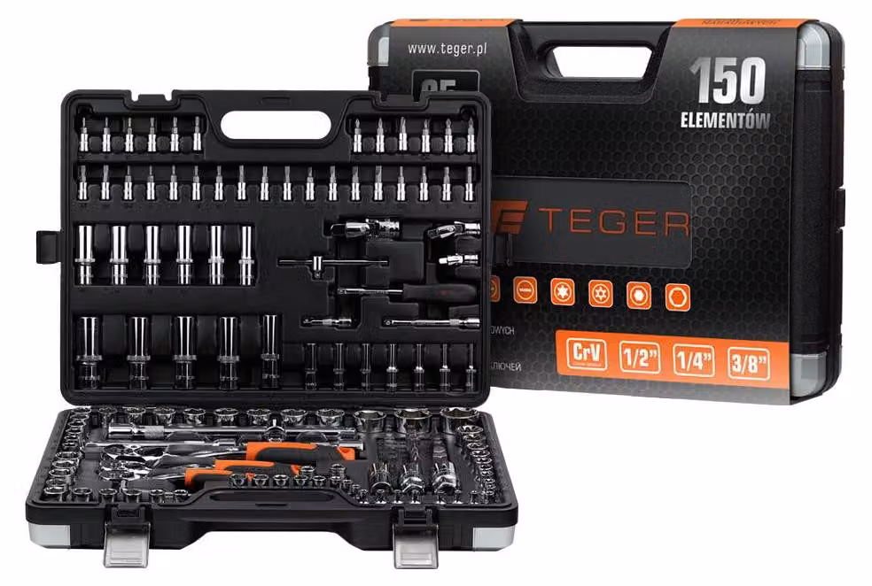 Set di chiavi a bussola, 150 pezzi / TEGER