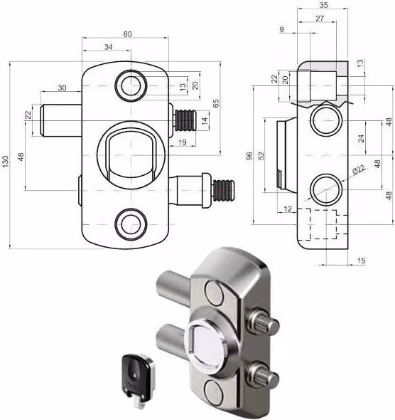 Chiusura Serrande Magnetica Disec Mg710 in Acciaio Inossidabile Argento