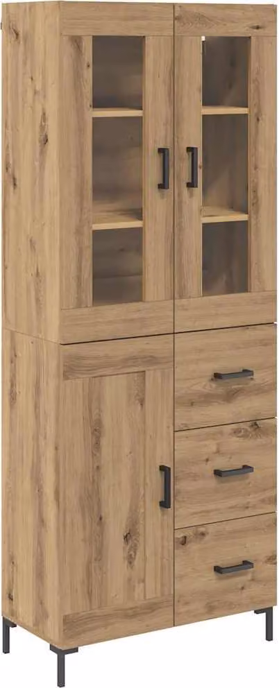 Credenza 2 pcs Rovere artigianale Legno multistrato