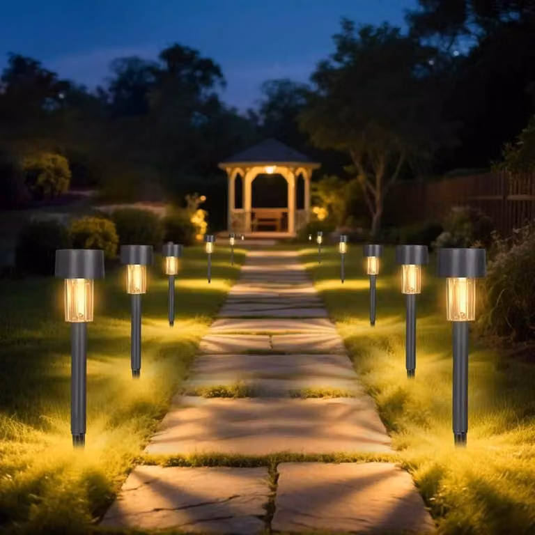 Catene luminose solari, set da 12 luci, LED, luce bianco caldo, impermeabili per uso esterno