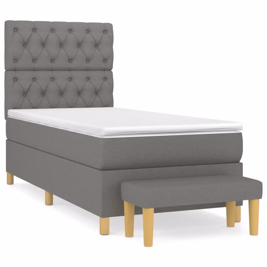 Letto Ibrido con Giroletto a Molle e Materasso vidaXL, Grigio e Bianco, L/P/H: 80 x 200 x 203 cm – 2