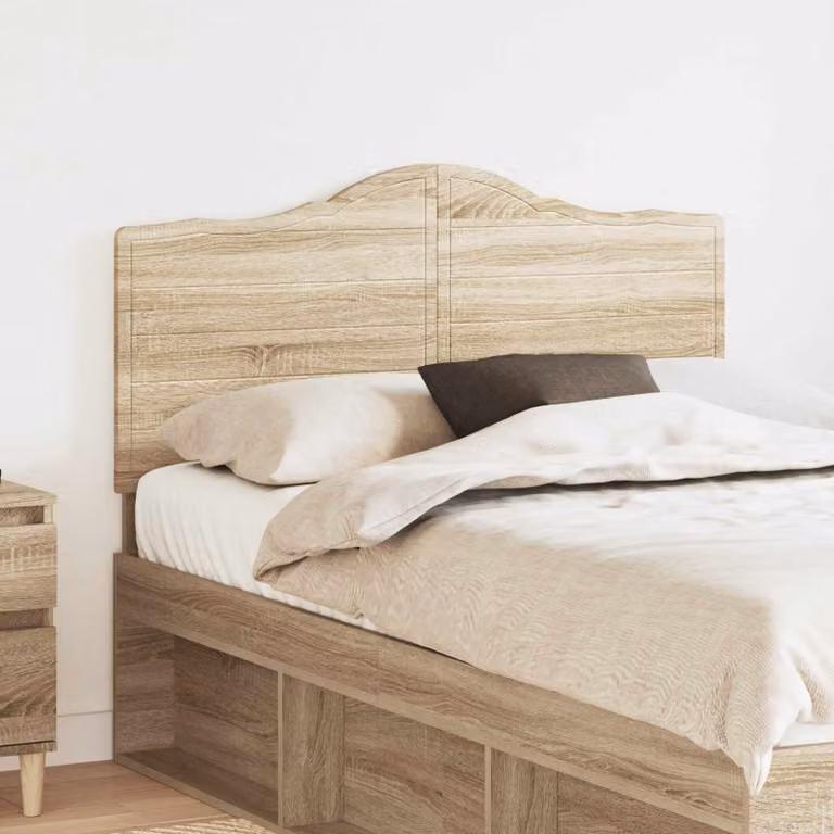 Testiera per letto moderna vidaXL in legno ingegnerizzato Rovere Sonoma, colore marrone, L: 123 cm, H: 100 cm, P: 3 cm