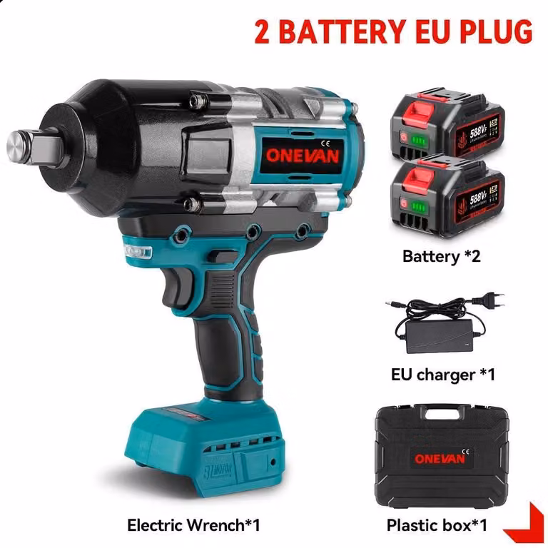 Trapano avvitatore a batteria – Coppia di 3100 Nm – 2 batterie – Illuminazione a LED