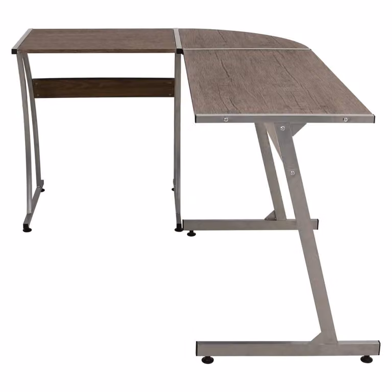 Scrivania ad angolo in legno marrone