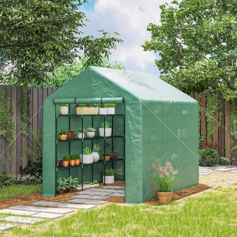 Serra in plastica - Serra per pomodori - 244 x 180 x 210 cm - Impermeabile - Verde