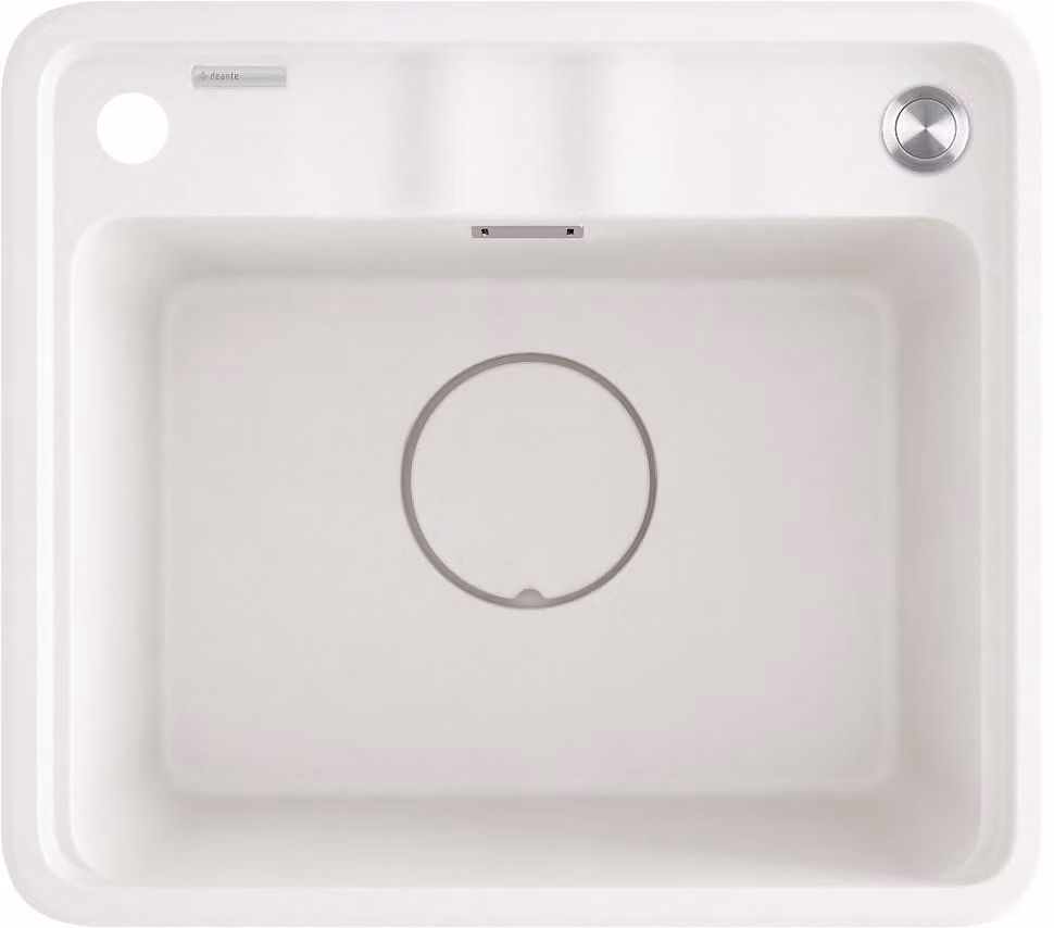 Deante - Lavello da cucina in granito MOMI, 1 vasca, 50x44 cm, colore Alabastro