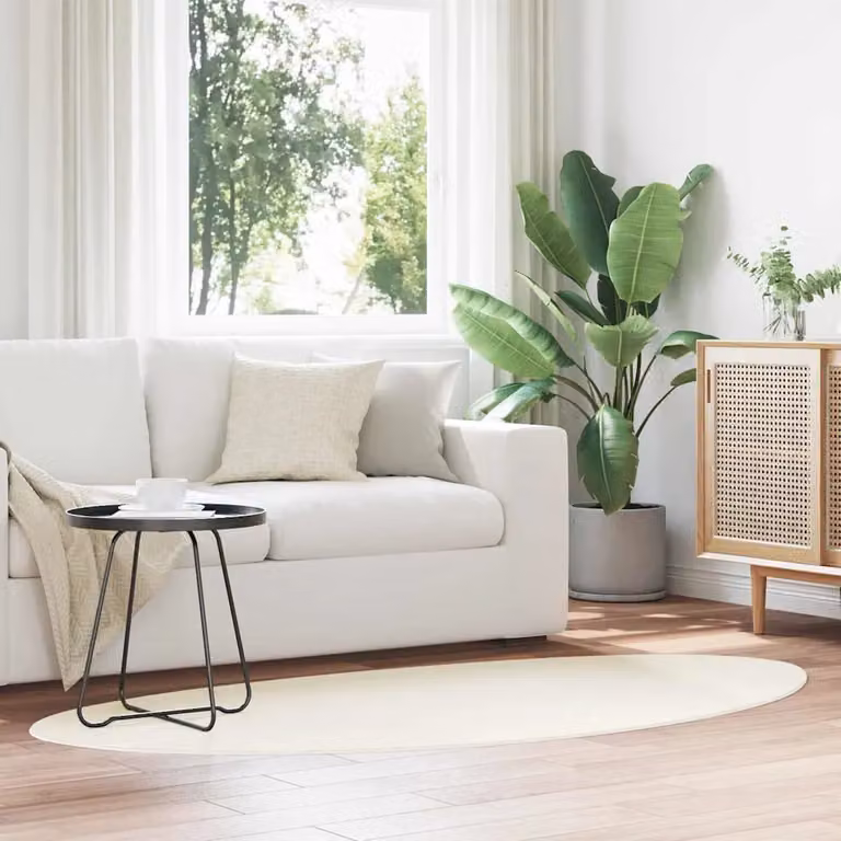 Tappeto moderno vidaXL HUARTE color crema e beige in poliestere, lavabile e antiscivolo, L: 80 cm x P: 150 cm
