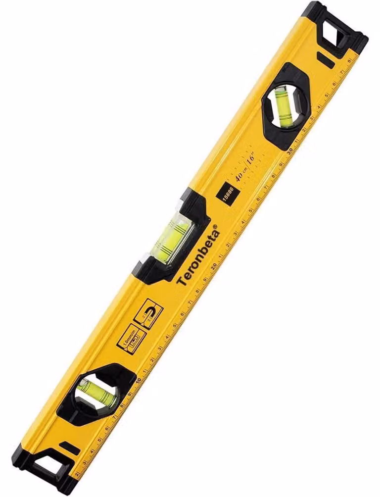 Livella a bolla da 40 cm con 3 bolle, magnete, alluminio, tappi terminali ammortizzanti, precisione ± 0,5 mm/m
