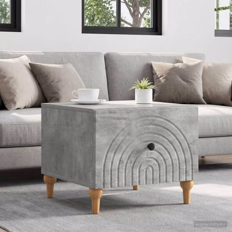 vidaXL Tavolino da salotto moderno con cassetto in MDF Grigio, L 49 cm x P 50 cm x H 40 cm