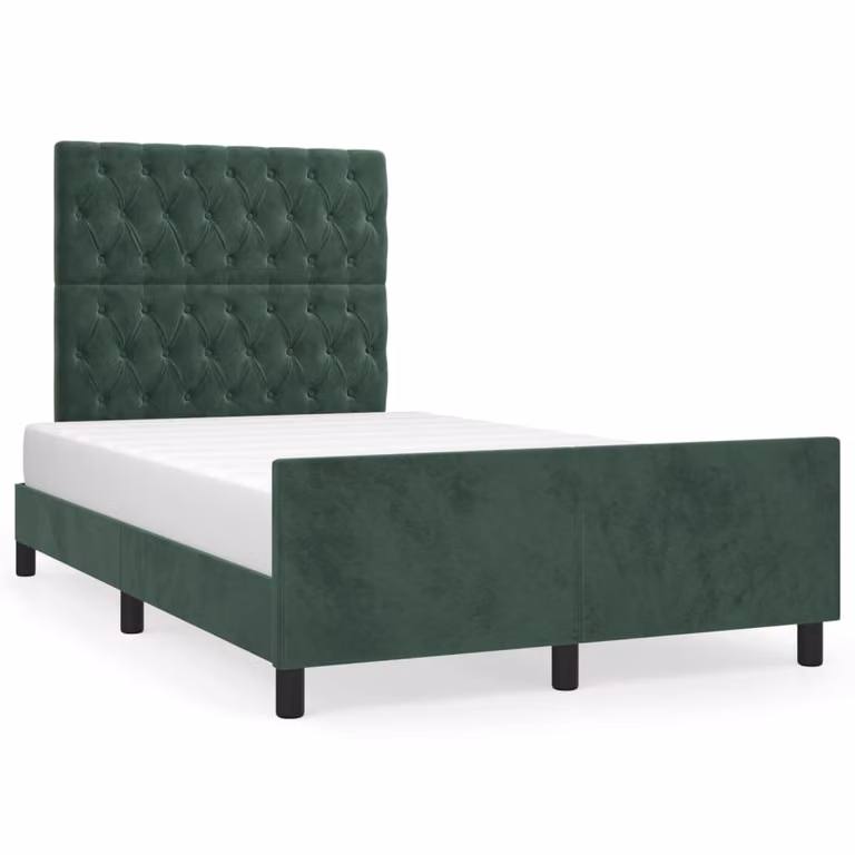 Giroletto senza Materasso Verde Scuro 120x200 cm in Velluto