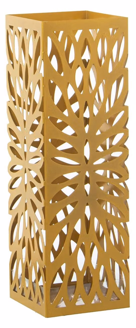 Supporto per ombrellone quadrato in metallo, dimensioni 15,5 x 15,5 x 49 cm