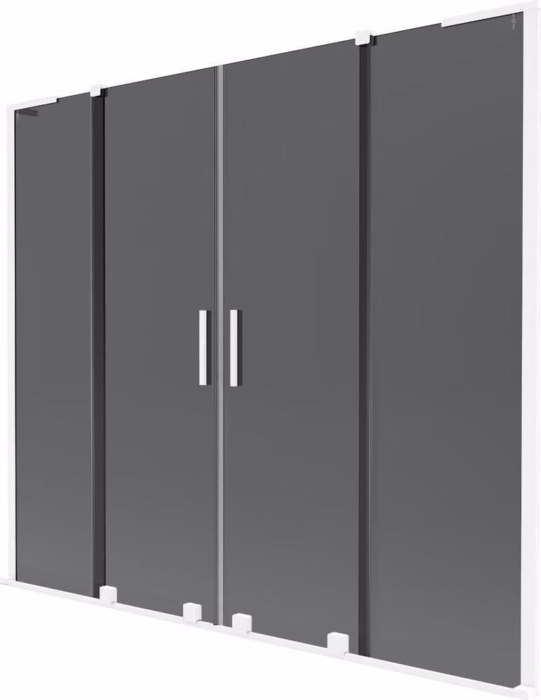 Mexen Velar L Duo paratia vasca da bagno a 2 ante scorrevoli 170 x 150 cm, grafite, bianco - 896-170-003-42-20