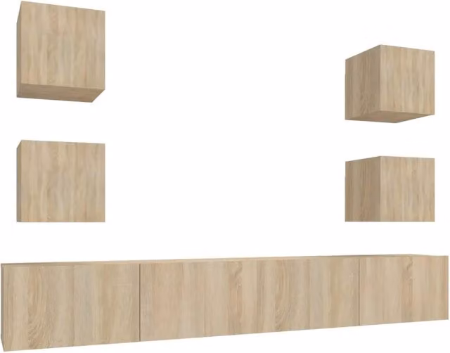 Set di Mobili Porta TV 6 pz | Armadietto TV | Mobile Porta TV Rovere Sonoma in Legno Multistrato