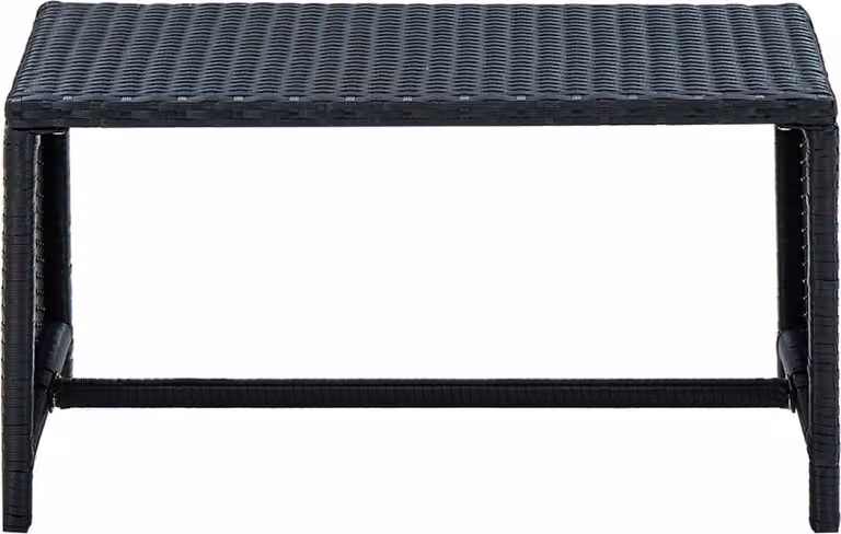 Tavolino da Salotto Nero 70x40x38 cm in Polyrattan