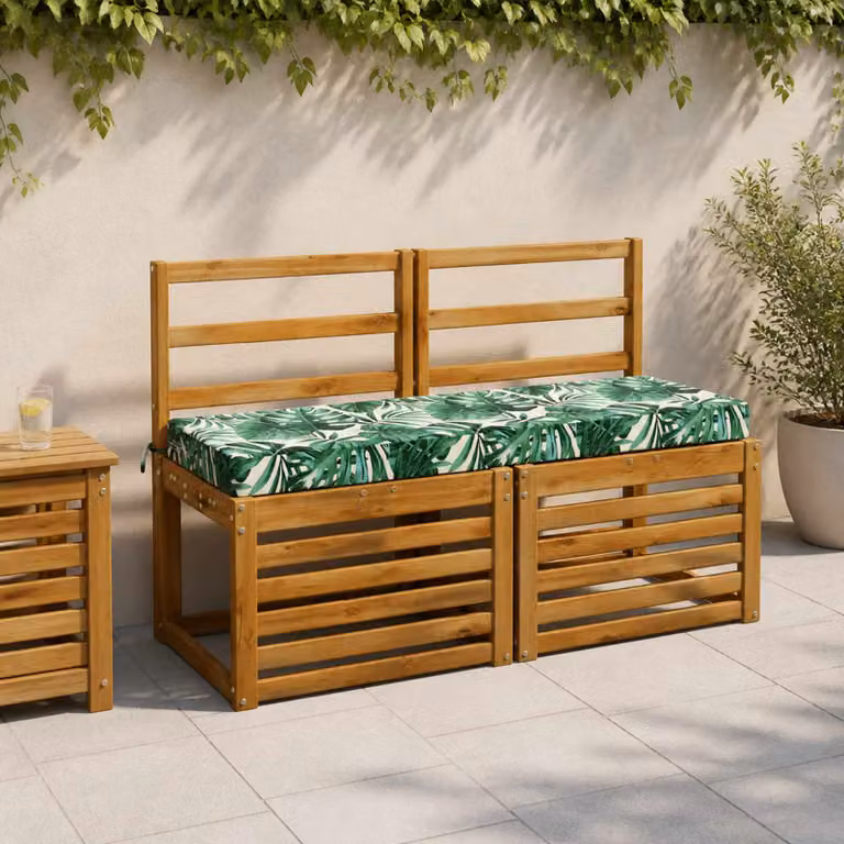 Set di 2 cuscini per panchina vidaXL SOEST in poliestere verde, L 120 x L/P/H: 120 x 40 x 40 cm