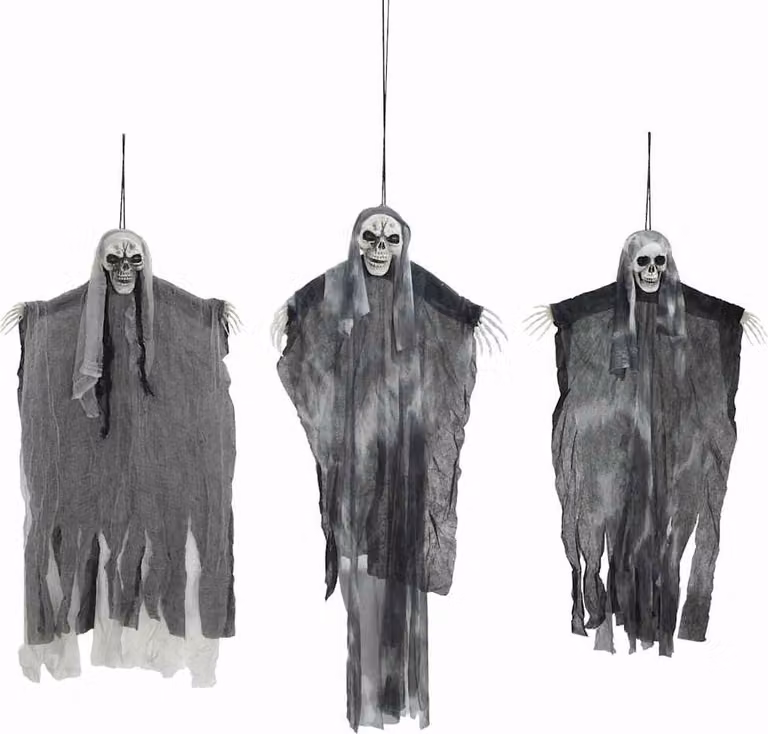 Fantasma appeso di Halloween 3 pcs Nero 66 x 110 cm Poliestere