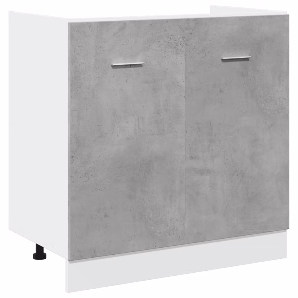 Armadio per Lavabo “Lyon” Grigio Cemento 80x46x81,5 cm in