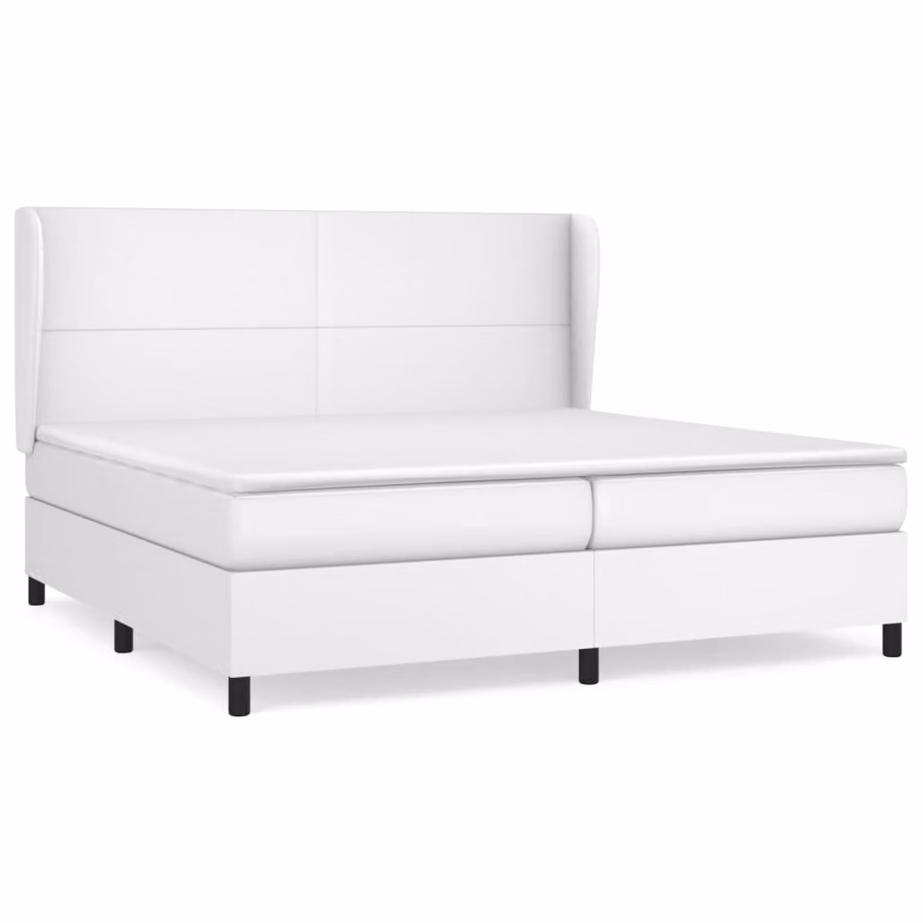 Giroletto a Molle con Materasso Bianco 200x200cm in Pelle finta