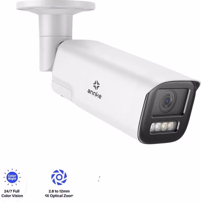 Telecamera di rete, risoluzione 8MP, lunghezza focale variabile da 2,8 a 12 mm, impermeabile IP67, supporta PoE, funzione interfono