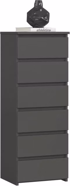 Cassettiera AKORD CL6 Grigia Grafite con 6 cassetti L/P/H: 40 x 35 x 109 cm – 1