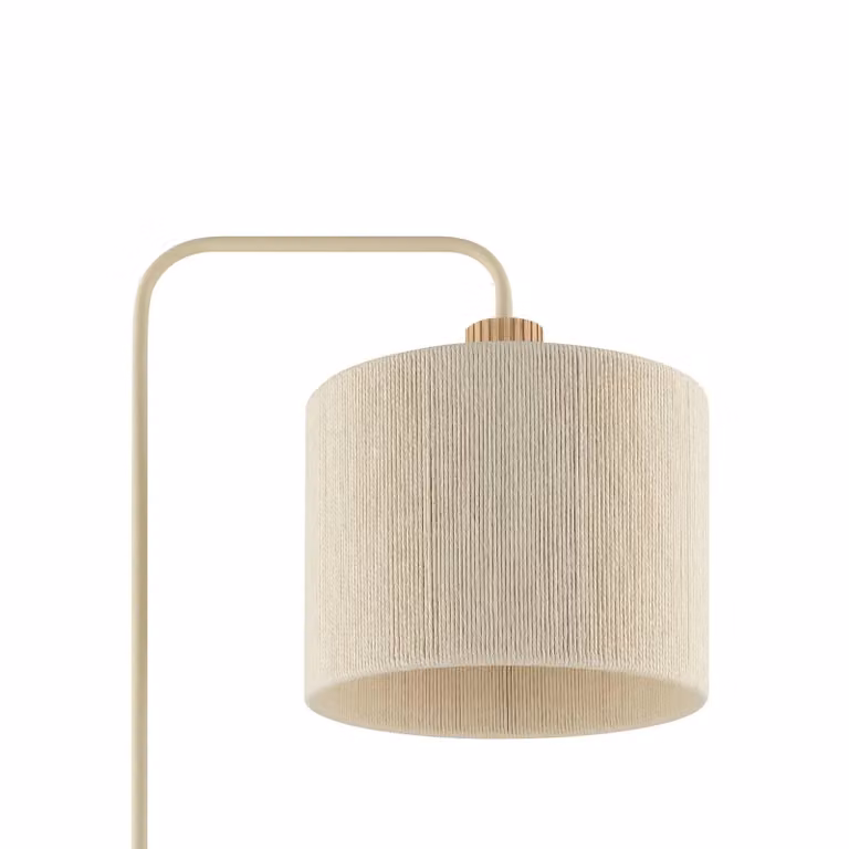 Brilliant Lampada da terra Arlo, Crema / Ambra, Soggiorno / Sala da pranzo, Tessuto / Stoffa / Seta, Moderno, Lampada da terra