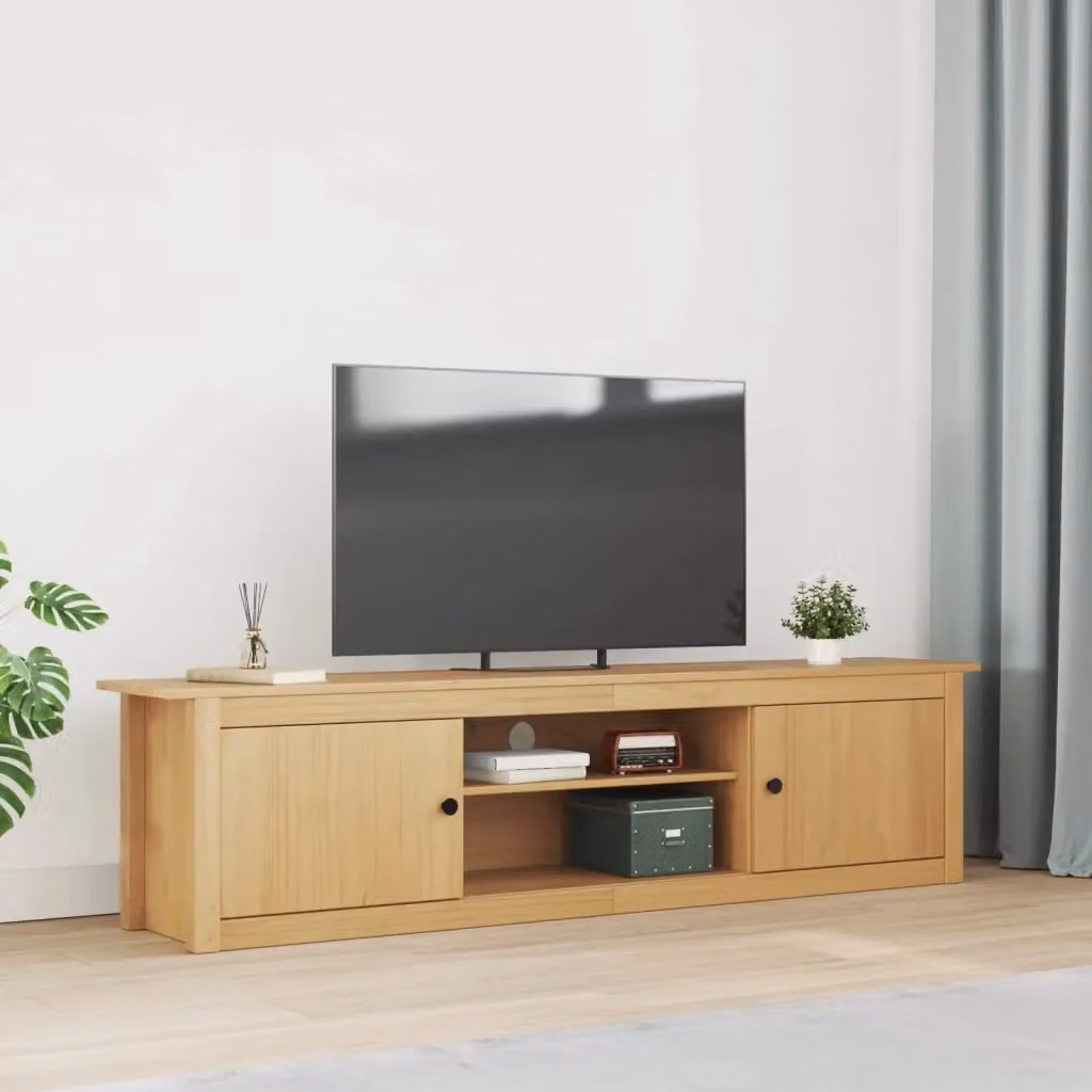 Mobile porta TV HILL moderno in legno di pino marrone miele L: 158 cm, P: 40 cm, H: 39,5 cm – 2