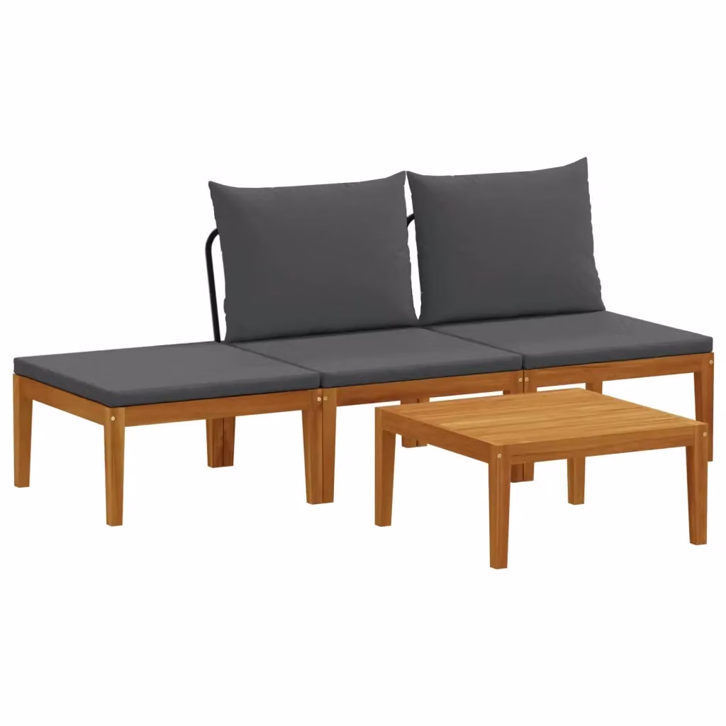Set di 4 sedie da giardino vidaXL in legno di acacia massiccio e corda naturale – 2