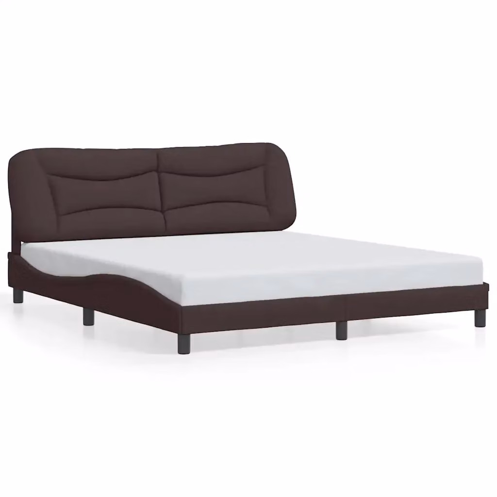 Giroletto senza materasso Hvar vidaXL Marrone Scuro in tessuto e legno 180x200 cm – 2