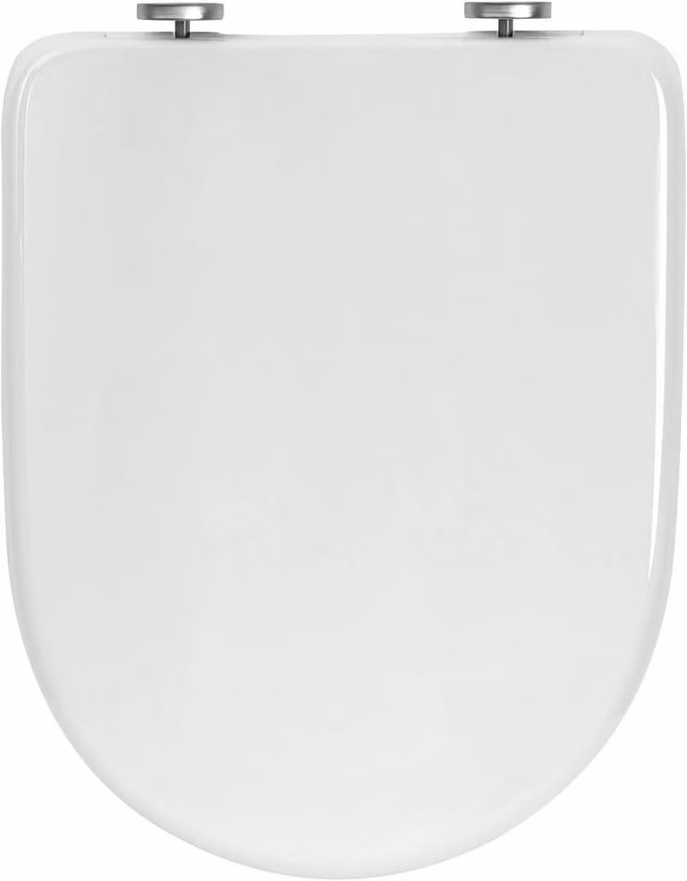 Copertura per WC a forma di "D" con sistema di chiusura automatica e fissaggio rapido | Bianco