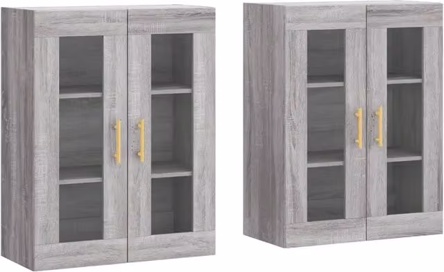 Armadietti a Parete 2 pz Grigio Sonoma in Legno Multistrato CFW3759935