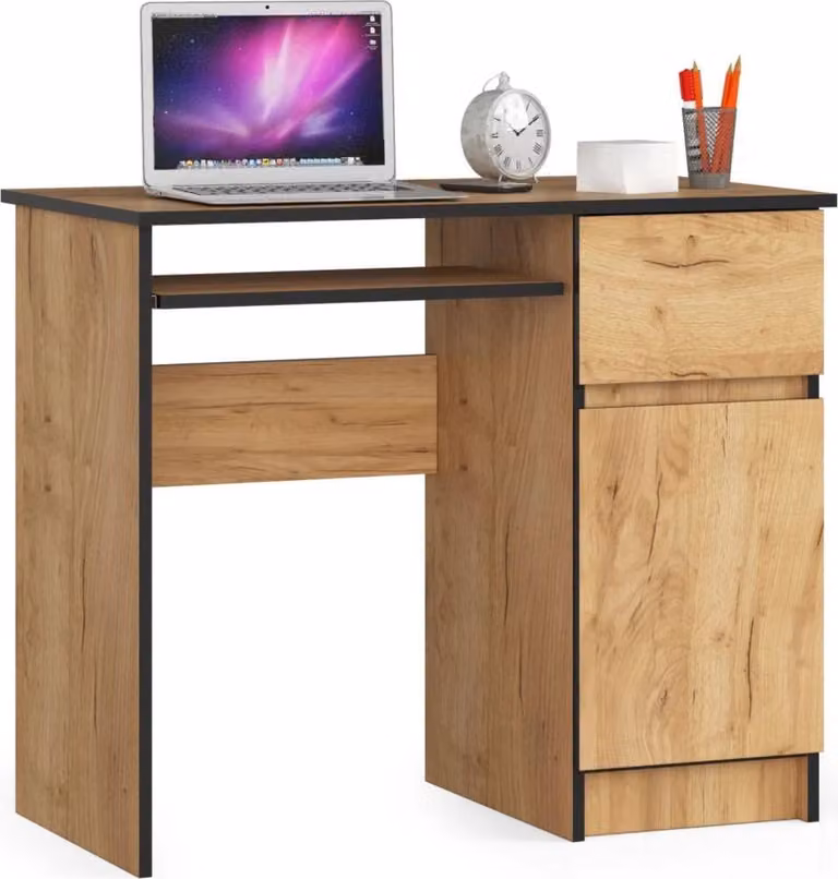 Scrivania per PC KALRION - rovere craft, versione a destra