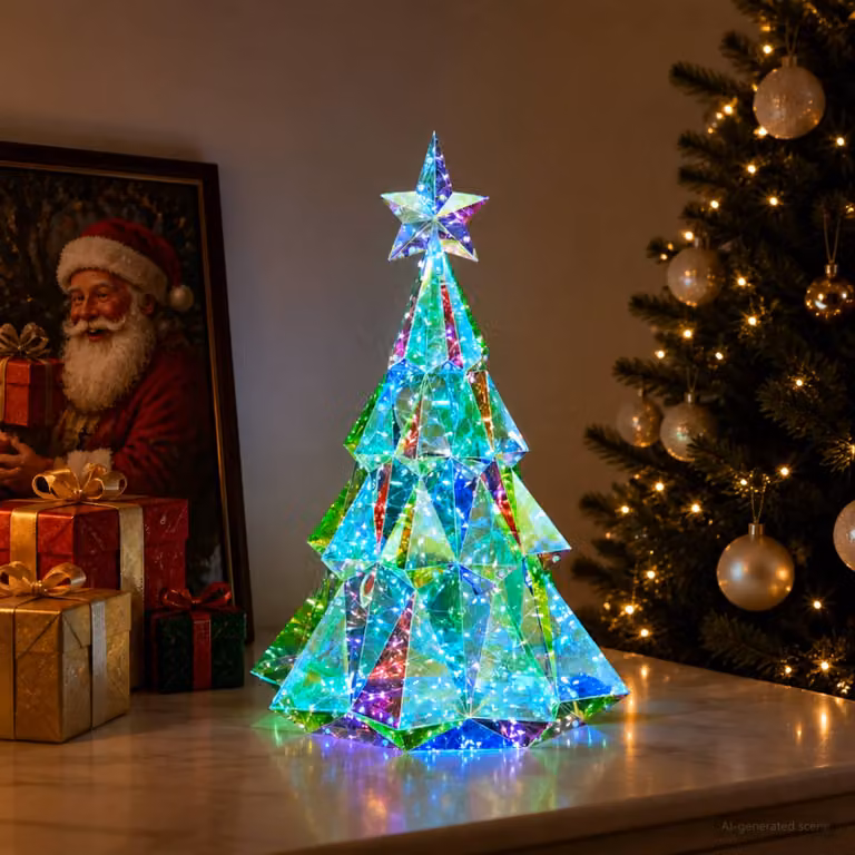 vidaXL Albero di Natale LED iridescente prismatico Multicolore