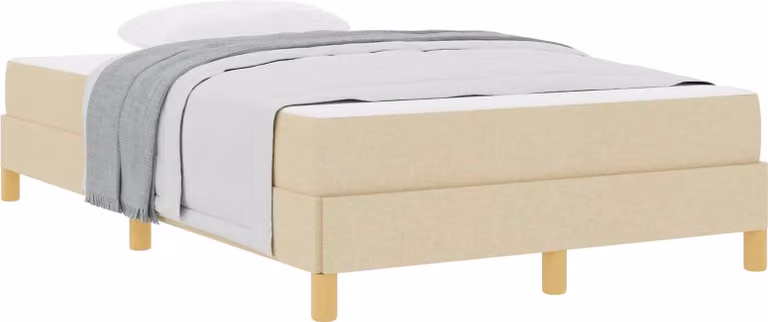 Letto a molle con materasso Crema 120 x 200 cm Tessuto