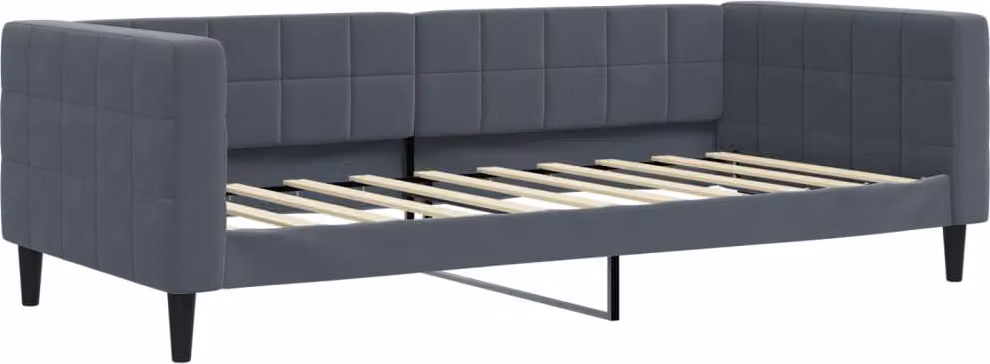 Letto da Giorno Grigio Scuro 90x190 cm in Velluto