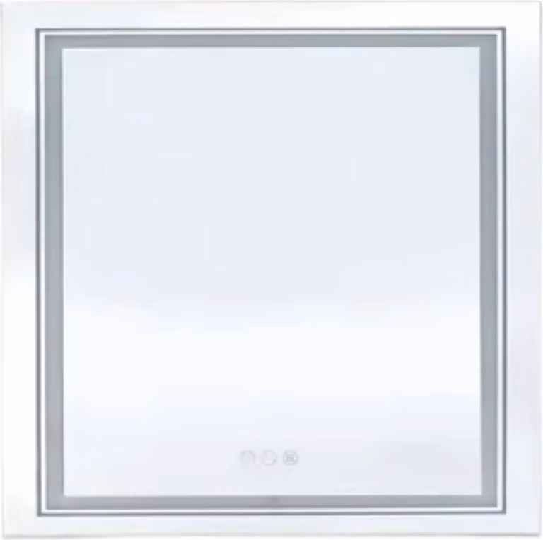 LuvioSpecchio da bagno - Con illuminazione RGB - 80x80 cm - Quadrato - Per il bagno, il trucco e il montaggio a parete - Luce dimmerabile