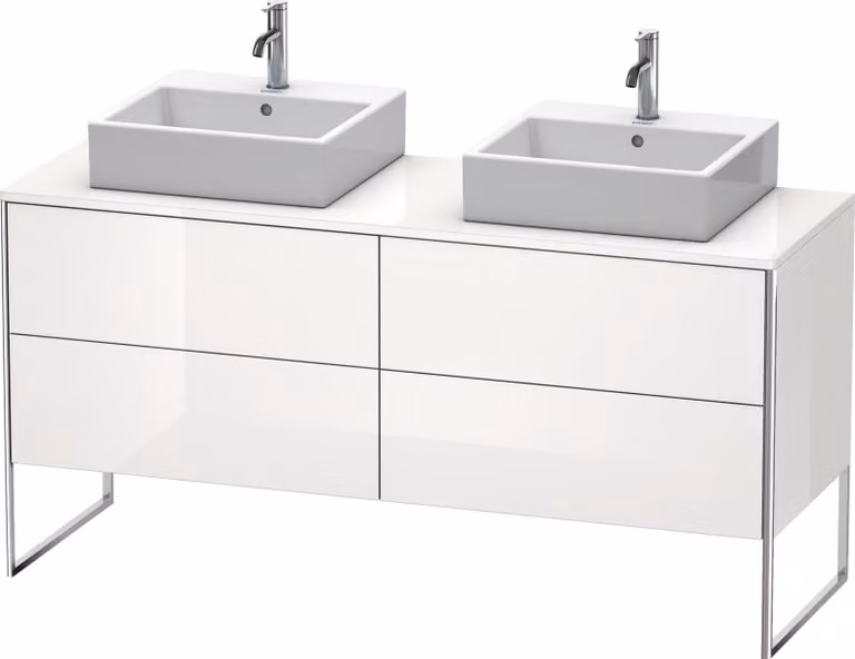 Duravit XSquare Meuble sous-vasque sur console au sol, pour deux vasques, 4 tiroirs, 1600x778x548mm, XS4927B8585, XS4927B8585