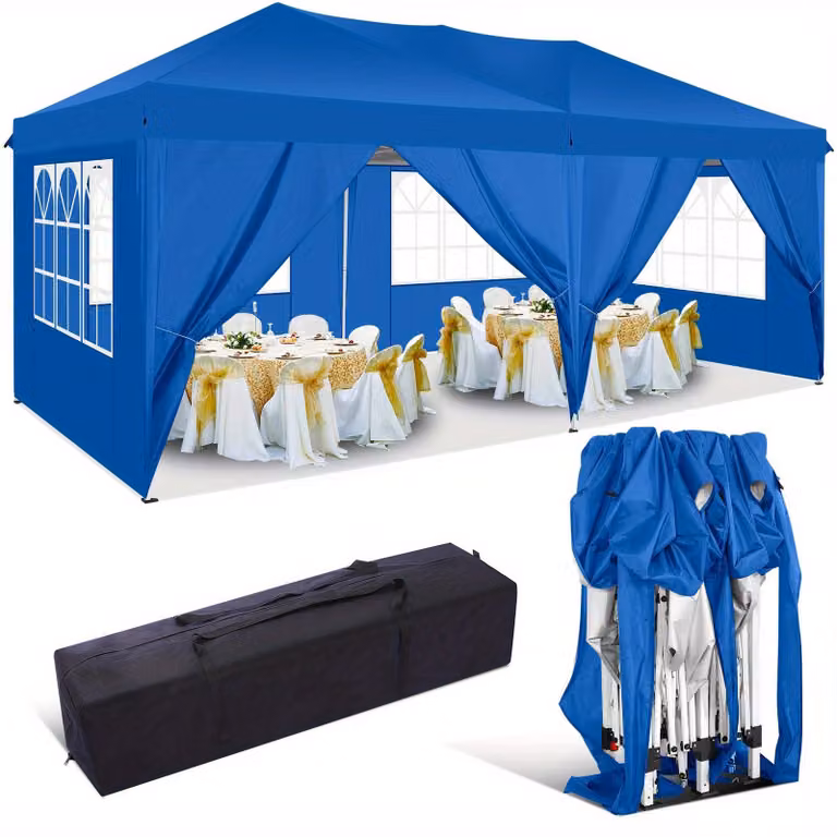 Tenda pop-up - Tenda per veranda - Tenda parasole - Tenda da mercato - Tenda copriarea - Dimensioni: 3,05 x 6,1 metri