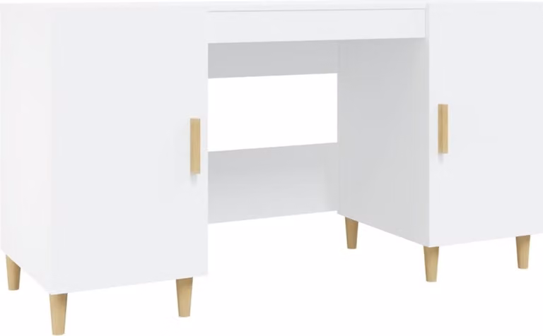 Scrivania Bianca 140x50x75 cm in Legno Multistrato