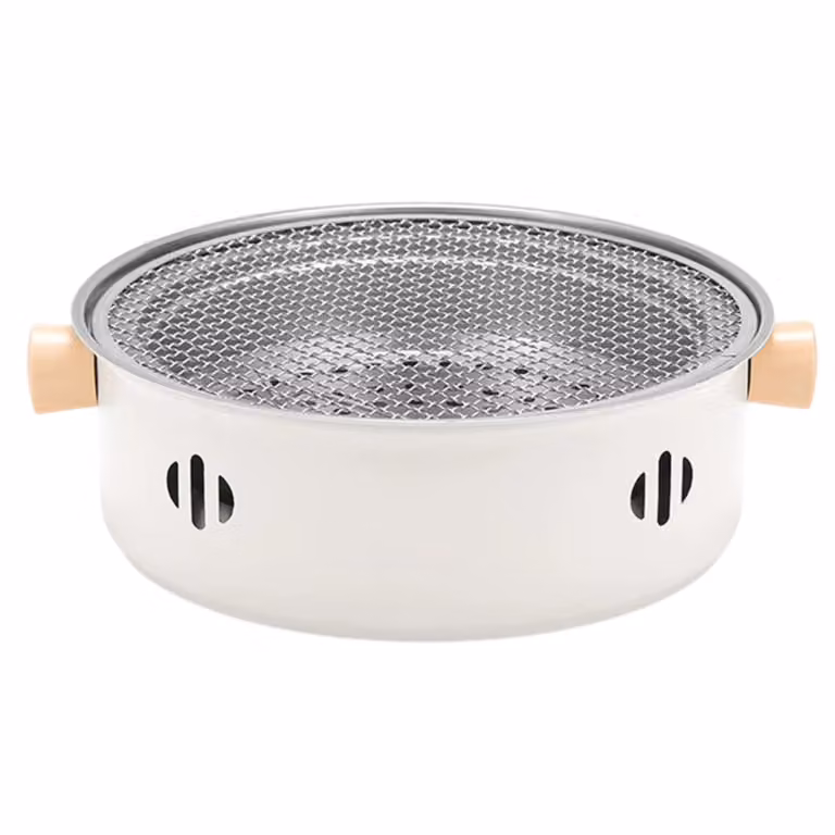 Griglia portatile per carbone da 26,5 cm, griglia da tavolo senza fumo con ventola, 556g