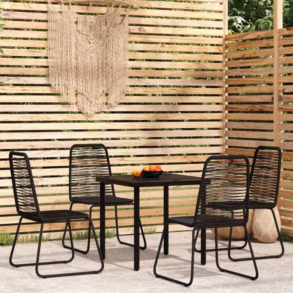 Maison Exclusive - Set da pranzo da giardino 5 pezzi nero